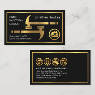Faux Gold Hammers Home Reparaties Visitekaartje