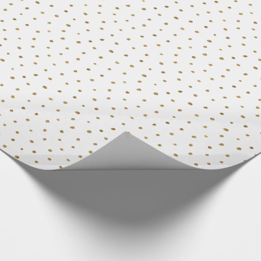 Faux Gold Hand Drawn Polka Dots Cadeaupapier (Hoek)