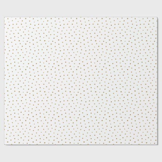 Faux Gold Hand Drawn Polka Dots Cadeaupapier (Vlak)