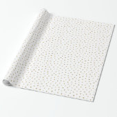 Faux Gold Hand Drawn Polka Dots Cadeaupapier (Uitgerold)