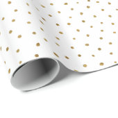Faux Gold Hand Drawn Polka Dots Cadeaupapier (Rol Hoek)
