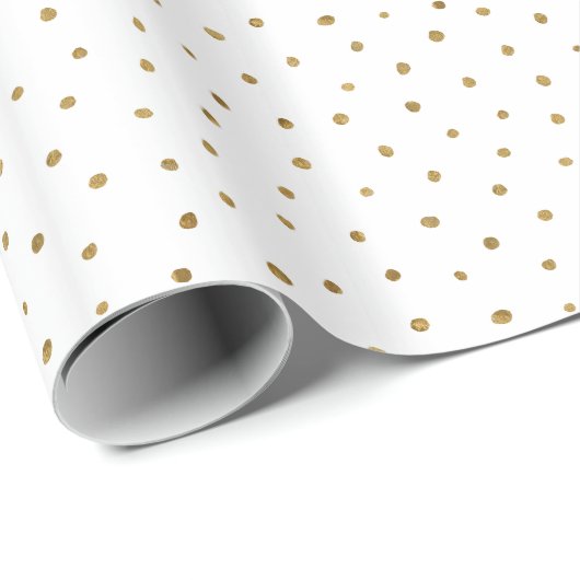 Faux Gold Hand Drawn Polka Dots Cadeaupapier (Rol Hoek)