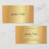 Faux Gold Hand Script Elegante kalligrafie Modern Visitekaartje (Voorkant / Achterkant)