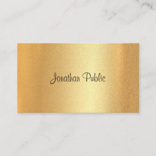 Faux Gold Hand Script Elegante kalligrafie Modern Visitekaartje