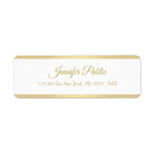 Faux Gold Hand Script Modern Elegant Sjabloon Etiket (Voorkant)