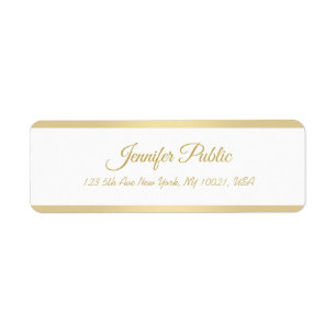 Faux Gold Hand Script Modern Elegant Sjabloon Etiket