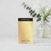 Faux Gold Hand Script Tekst Cool Kalligrafie Moder Visitekaartje (Staand voorkant)