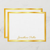 Faux Gold Hand Script Text Elegant Sjabloon Luxe (Voorkant / Achterkant)