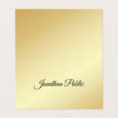 Faux Gold Handgeschreven Moderne Sjabloon Elegant Visitekaartje (Buitenkant ongevouwen)
