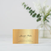 Faux Gold handgeschreven script gekalligrafeerd mo Visitekaartje (Staand voorkant)