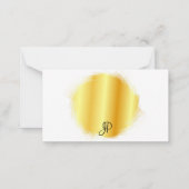 Faux Gold Handgeschreven Script Monogram Elegant Notitiekaartje (Achterkant)