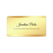 Faux Gold Handgeschreven Script Name Professional Etiket (Voorkant)