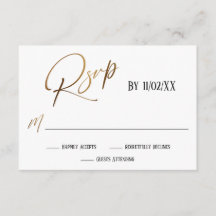 Faux Gold Handschrift Elegant RSVP