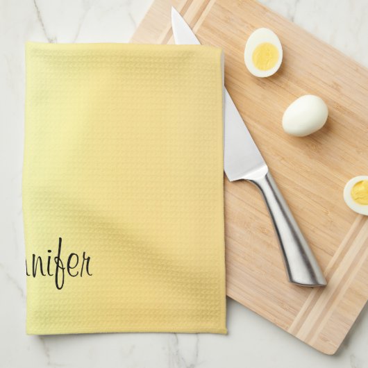 Faux Gold Handwrite Name Sjabloon Modern Theedoek (Quarter Fold)