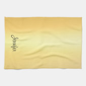 Faux Gold Handwrite Name Sjabloon Modern Theedoek (Horizontaal)