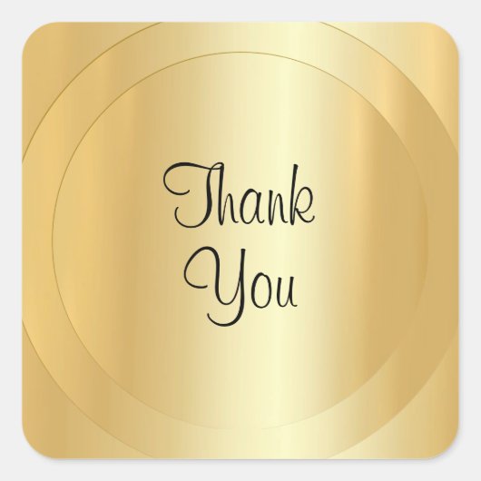 Faux Gold Handwrited Script Moderne Sjabloon Vierkante Sticker (Voorkant)