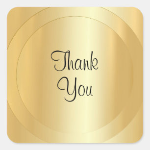 Faux Gold Handwrited Script Moderne Sjabloon Vierkante Sticker