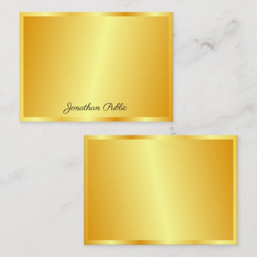 Faux Gold Handwrited Script Name Sjabloon Aangepas (Voorkant / Achterkant)