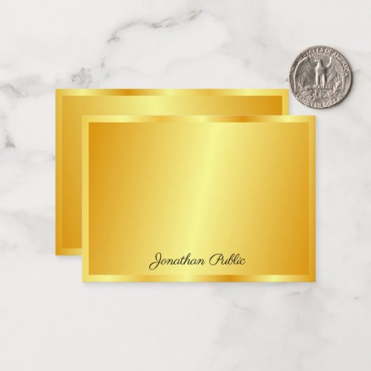 Faux Gold Handwrited Script Name Sjabloon Aangepas (Voorkant / Achterkant in situ)