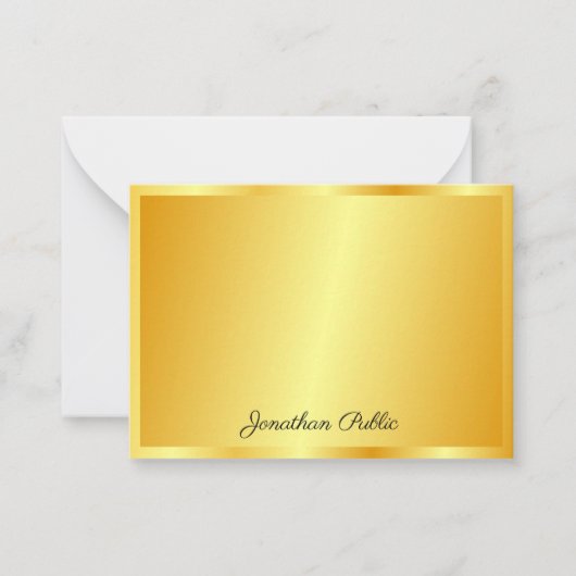 Faux Gold Handwrited Script Name Sjabloon Aangepas (Voorkant)