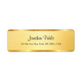 Faux Gold Handwrited Script Persoonlijke Sjabloon Etiket (Voorkant)