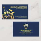 Faux Gold Handyman Tools Home Renovation Visitekaartje (Voorkant / Achterkant)