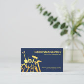 Faux Gold Handyman Tools Home Renovation Visitekaartje (Staand voorkant)
