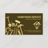 Faux Gold Handyman Tools Home Renovation Visitekaartje (Voorkant)