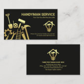 Faux Gold Handyman Tools Home Repareert Visitekaartje (Voorkant / Achterkant)