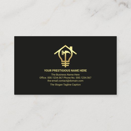 Faux Gold Handyman Tools Home Repareert Visitekaartje (Achterkant)