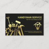 Faux Gold Handyman Tools Home Repareert Visitekaartje (Voorkant)