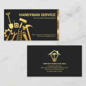 Faux Gold Handyman Tools Home Repareert Visitekaartje (Voorkant / Achterkant)