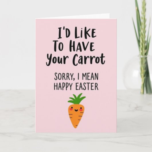 Faux Gold Happy Easter Carrot Card Kaart (Voorkant)