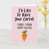 Faux Gold Happy Easter Carrot Card Kaart (Gele Bloem)