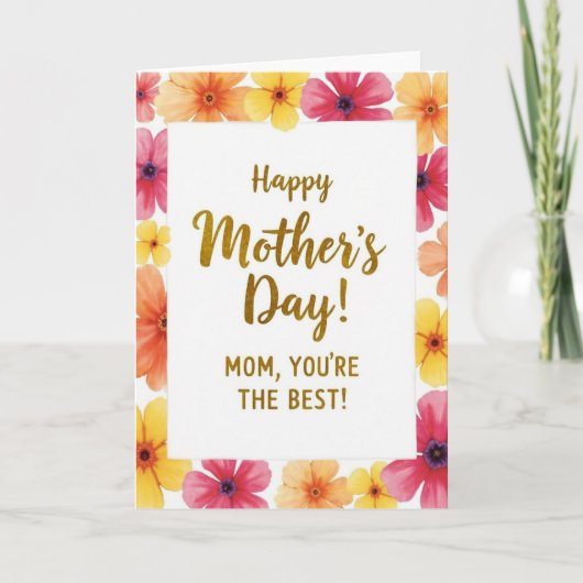 Faux Gold Happy Mothers Day Card Kaart (Voorkant)