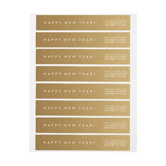 FAUX GOLD HAPPY NEW YEAR GREETING | ETIKET (Vel)