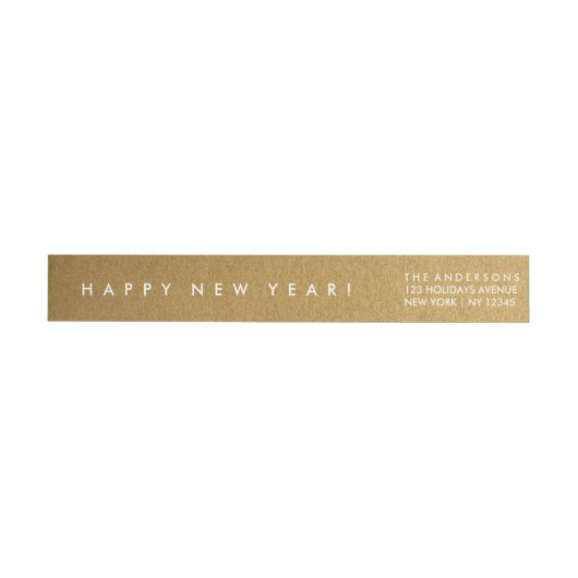 FAUX GOLD HAPPY NEW YEAR GREETING | ETIKET (Individueel)