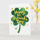 Faux Gold Happy St Patricks Day Card Kaart (Gele Bloem)