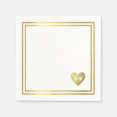 faux gold hart van de liefde voor initialen monogr servet (Voorkant)