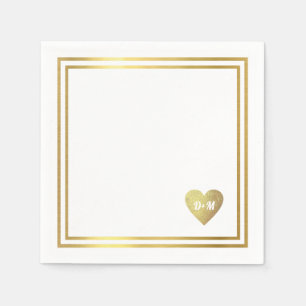 faux gold hart van de liefde voor initialen monogr servet