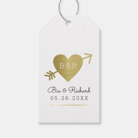 faux gold Hart van Liefde Cadeaulabel (Voorkant)