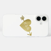 Faux Gold Hart van liefde met initialen, romantisc Case-Mate iPhone Case (Achterkant (horizontaal))