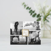 Faux Gold Hartelijk dank voor uw bruiloft 4 Foto-B Briefkaart (Staand voorkant)