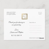 Faux Gold Hartelijk dank voor uw bruiloft 4 Foto-B Briefkaart (Achterkant)
