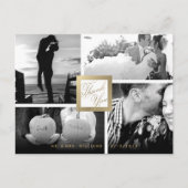 Faux Gold Hartelijk dank voor uw bruiloft 4 Foto-B Briefkaart (Voorkant)