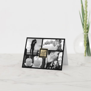 Faux Gold Hartelijk dank voor uw bruiloft 4-fotoka Bedankkaart