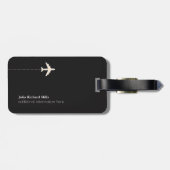 Faux Gold Heart Love Vliegtuig Reizen Bagagelabel (Achterkant horizontaal)