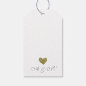 Faux Gold Heart of Love, bedankt getrouwd gunsten Cadeaulabel (Achterkant)
