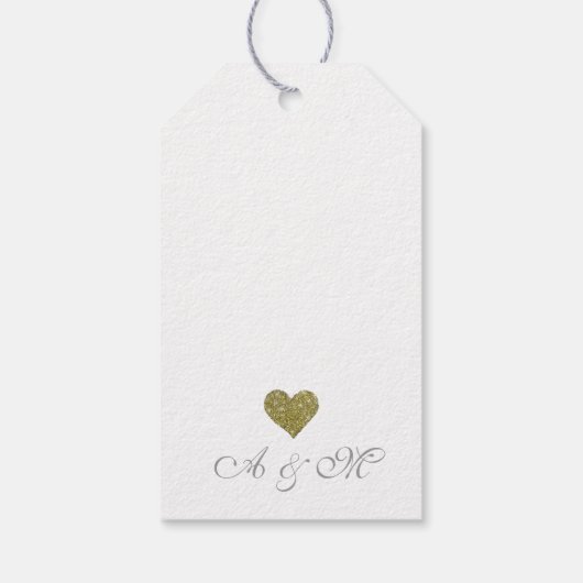 Faux Gold Heart of Love, bedankt getrouwd gunsten Cadeaulabel (Achterkant)