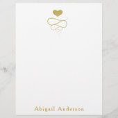 Faux Gold Heart Ornament | Gepersonaliseerd Briefp (Voorkant)